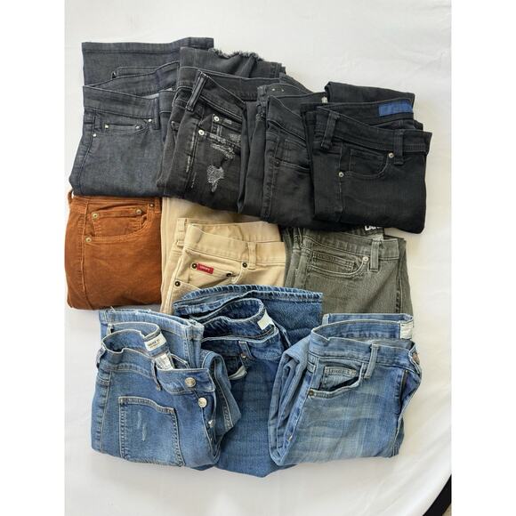 Huge Lot Of 10 Pairs Mixed Brands Mixed Sizes Madewell Lands End Ab & Fitch - Picture 1 of 15